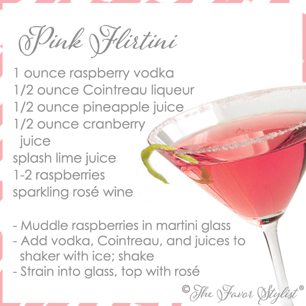 pink flirtini nontraditional bridal shower cocktail