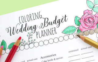 coloring wedding budget planner